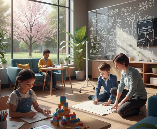 Students learning together