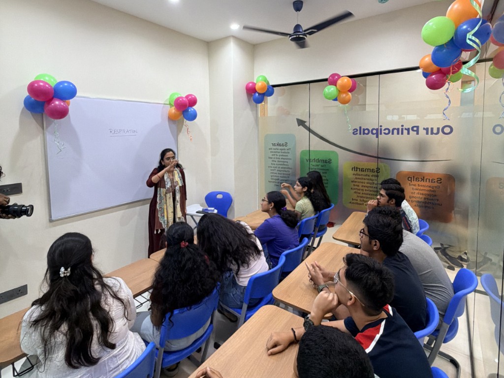 Catalyst Classes teacher conducting a classroom session with students, Hyderabad